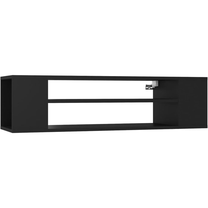 Mueble de tv de pared de contrachapado negro 100x30x26,5 cm - comfortxl
