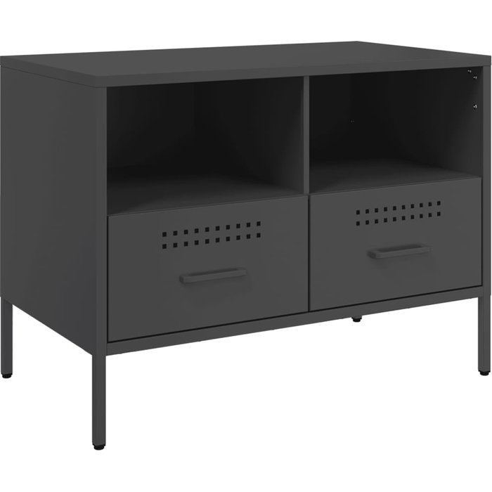 Mueble tv | mueble de salón acero laminado en frío negro 68x39x50,5 cm cfw21300