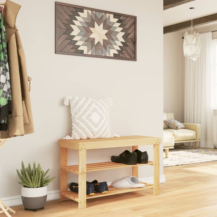 Zapatero de 3 niveles, 70x27,5x45 cm, bambú