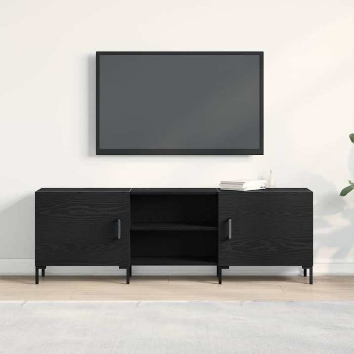 Mueble de tv de pared, roble negro, 150 x 30 x 50 cm