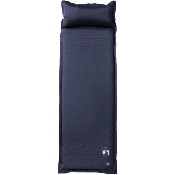Colchón de camping autoinflable con con almohada 1 persona gris