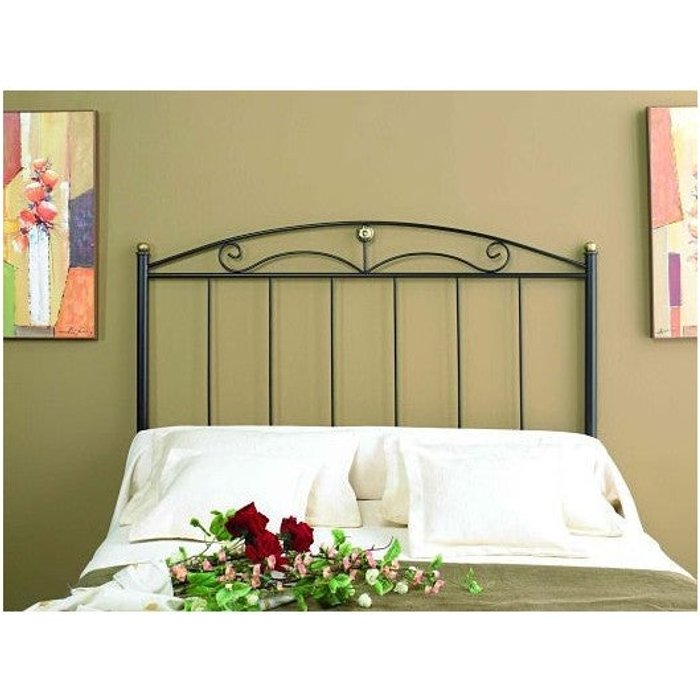 Cabecero de forja mod. 209, color negro, válido para cama de 150 cm