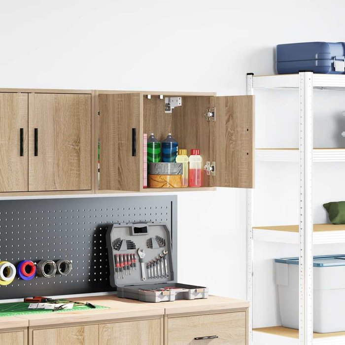 Gabinete de pared para garaje de madera de ingeniería de roble sonoma