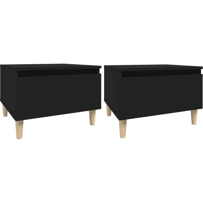 Mesas auxiliares 2 uds madera contrachapada negro 50x46x35 cm - comfortxl