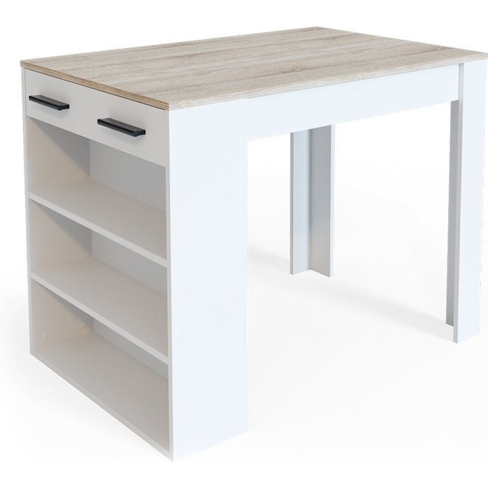 Vicco mesa de comedor repose, sonoma/blanco, 67 x 100 cm