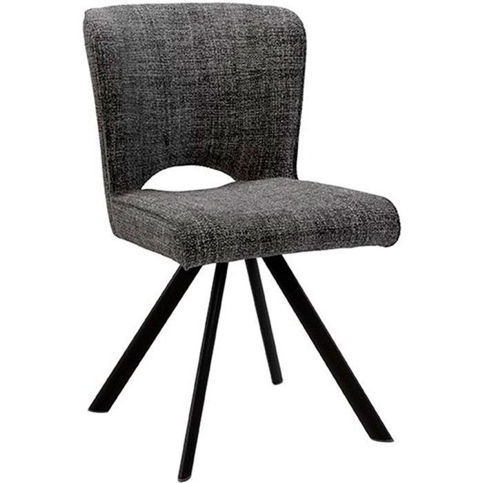 Silla de comedor emmy tejido jaspeadro gris oscuro