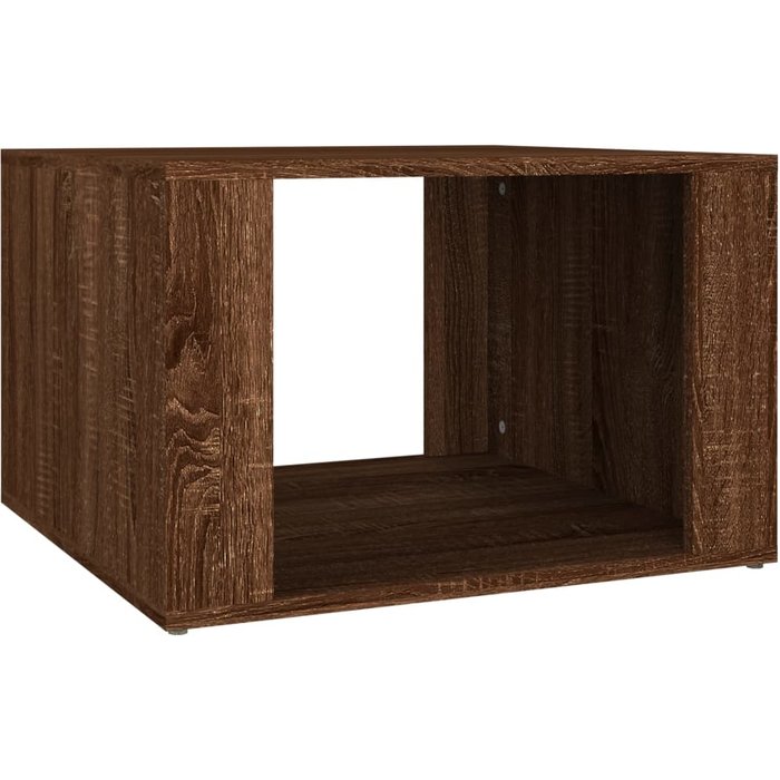 Mesita de noche roble marrón 57x55x36 cm madera contrachapada