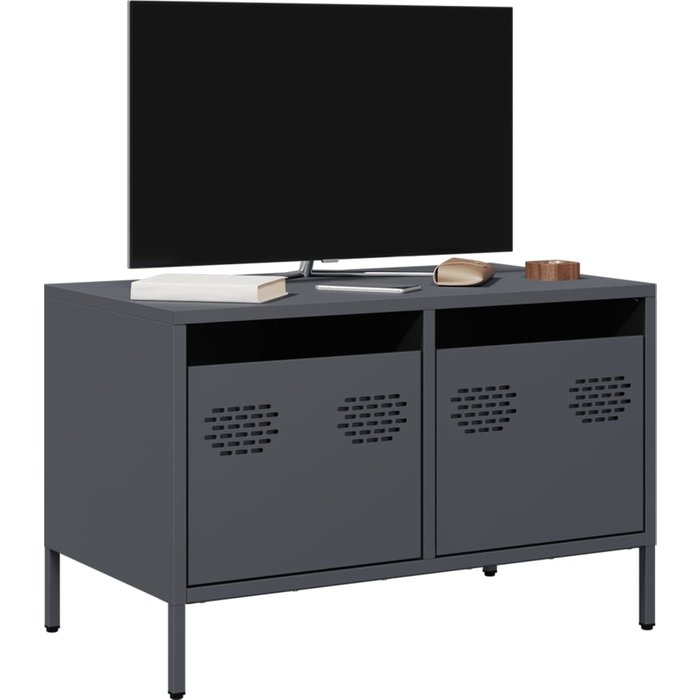 Mueble tv antracita 68x39x43,5 cm acero laminado en frío