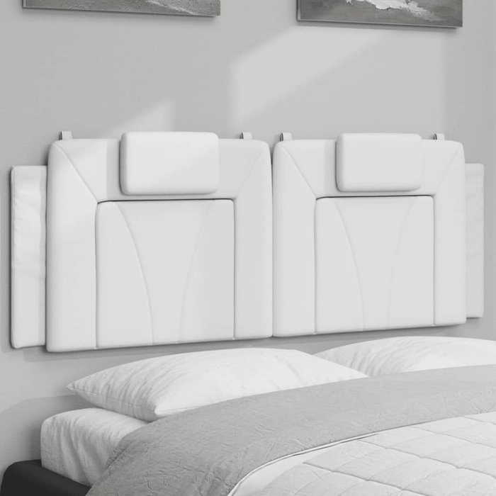 Cabecero de cama acolchado viana cuero sintético blanco 120 cm
