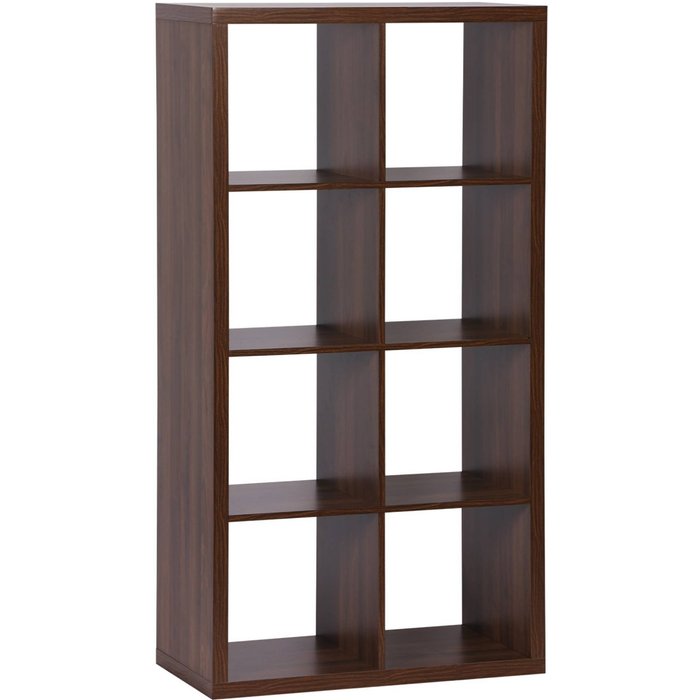 Estante librería 4 niveles 8 compartimentos nogal - 76x39x146 cm