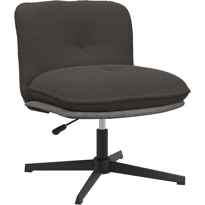 Silla de oficina giratoria imitación lana rizada gris oscuro vidaxl