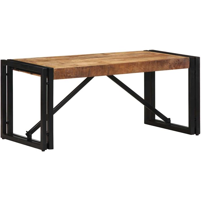 Mesa de centro de 80x40x35 cm, madera maciza de mango natural. - pangivo