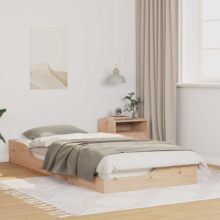 Estructura de cama marrón 80 x 210 cm madera de pino macizo vidaxl