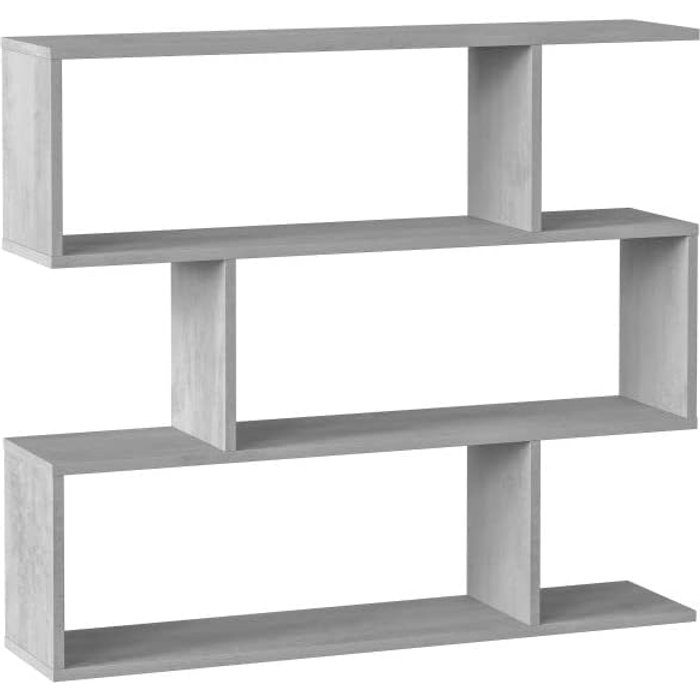 Estantería baja, color gris cemento, medida: 97 x 110 x 24 cm