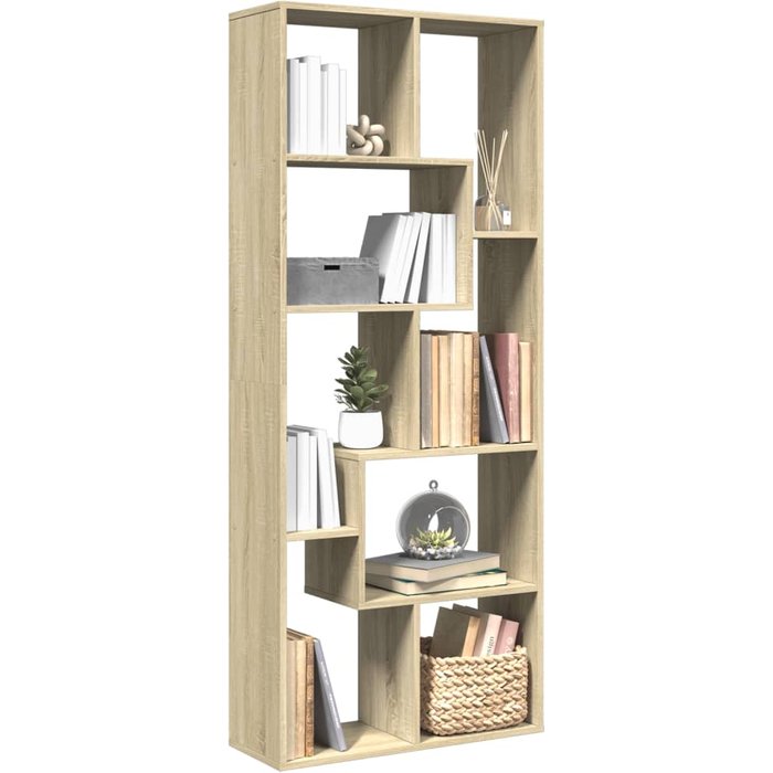 Estante separador de ambientes de roble sonoma 67x25x161,5 cm