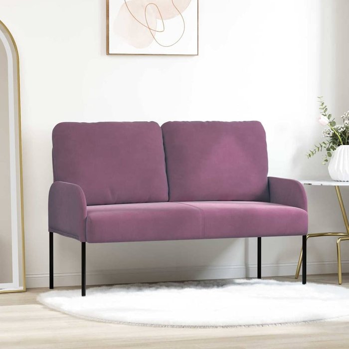 Sofás con cojín 110cm morado madera contrachapada vidaxl