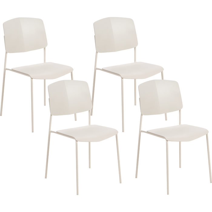 Beliani conjunto de 4 sillas de comedor astoria beige