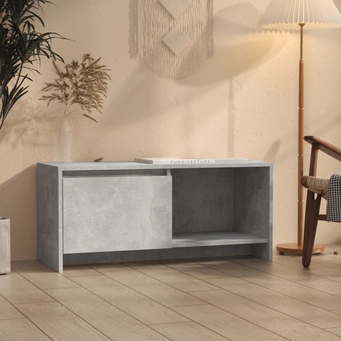 Mueble para tv madera contrachapada gris hormigón 90x35x40 cm - comfortxl