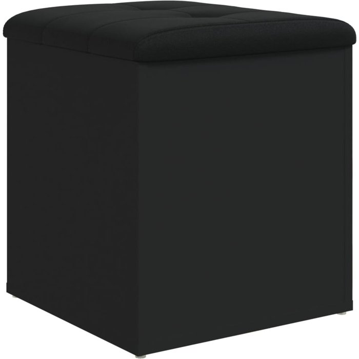 Banco con almacenaje madera de ingeniería negro 42x42x45 cm - comfortxl