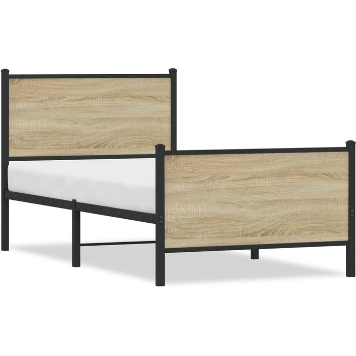 Maison exclusive - estructura de cama sin colchón metal roble sonoma 80x200 cm