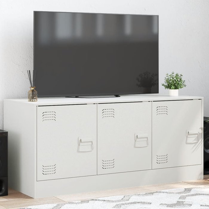 Mueble para tv de acero blanco 99x39x44 cm
