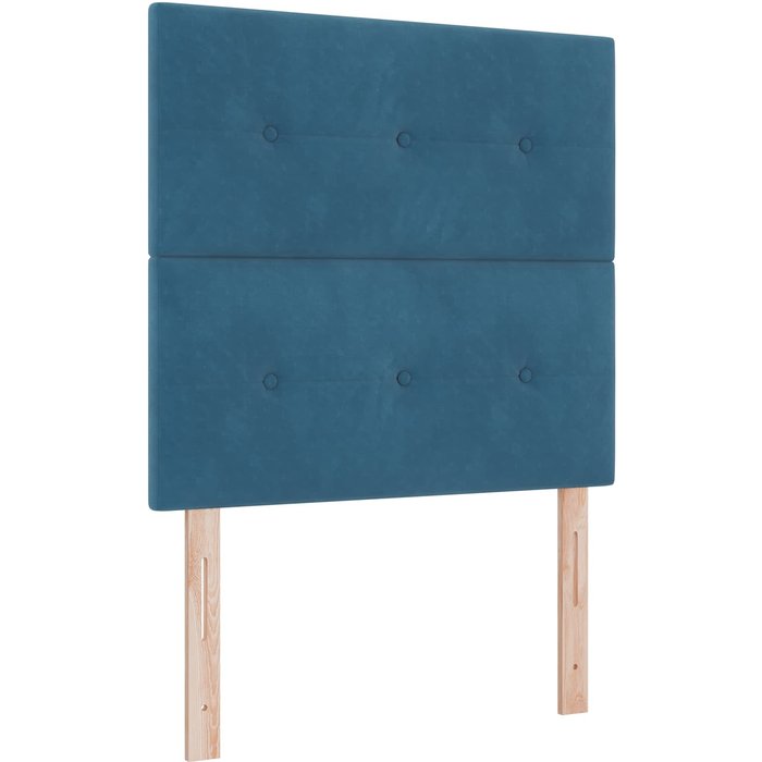 Cabecero cama - mueble cabecero led con tiras led manual azul 100 cm terciopelo