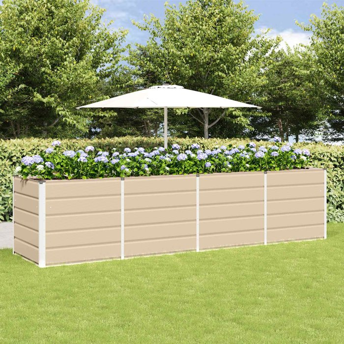 Jardinera marfil 320 x 80 x 75 cm acero vidaxl