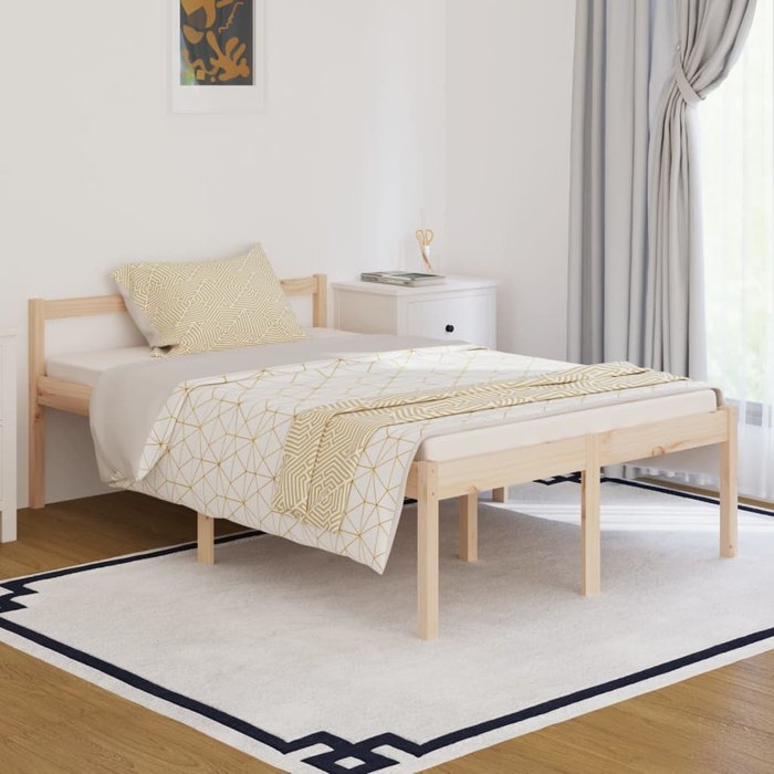 Cama para personas mayores 120x190 cm pequeña doble madera maciza de pino