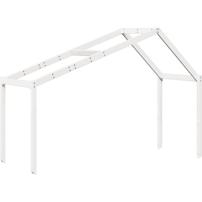Dosel de cama infantil de madera maciza, blanco, 203x95,5x142 cm