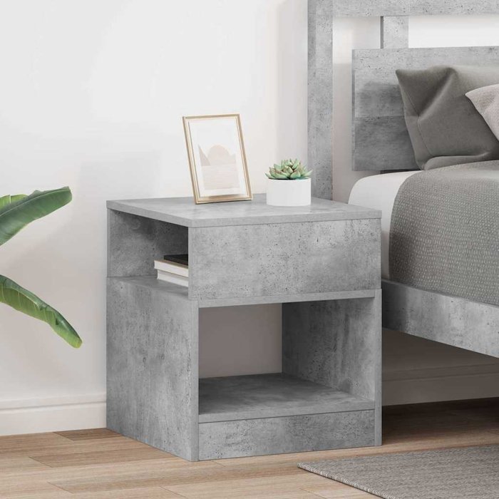 Mesa auxiliar 2 pcs gris concreto 40,5 x 40 x 45 cm