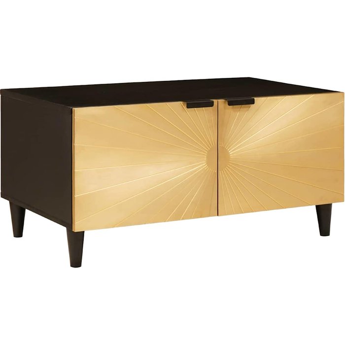 Vidaxl mesa de café negro y dorado 80 x 50 x 40 cm