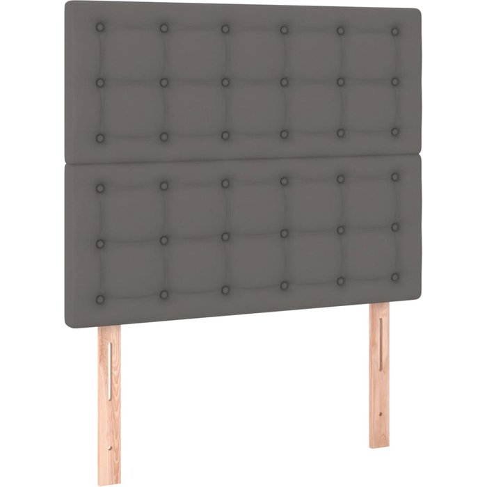 Cabecero de cama - mueble cabecero gris 80x5x118/128 cm piel sintética