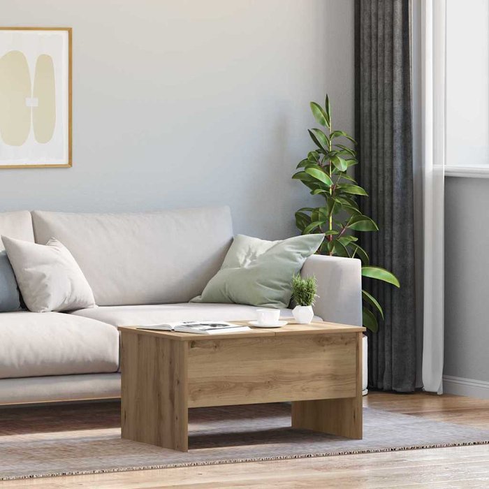 Mesa de café roble artisan 80 x 50.5 x 42.5 cm