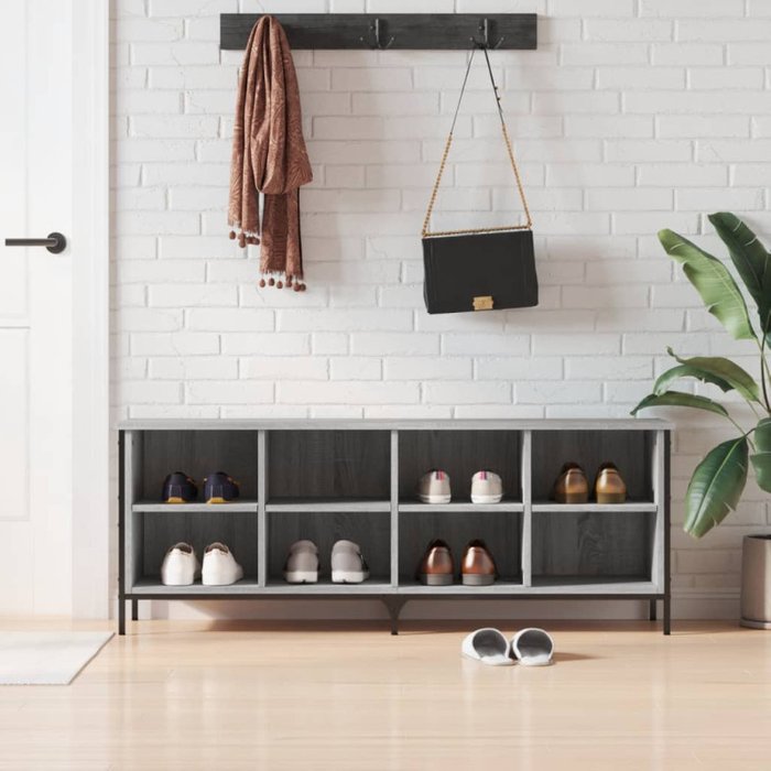 Vidaxl zapatero madera de ingeniería gris sonoma 131x35x50 cm
