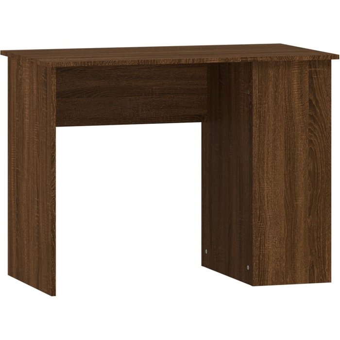 Escritorio de madera contrachapada marrón roble 100x55x75 cm - comfortxl