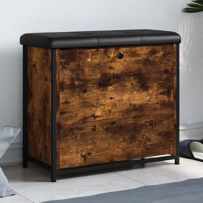 Maison exclusive - banco zapatero con cajón abatible roble ahumado 62x32x56 cm
