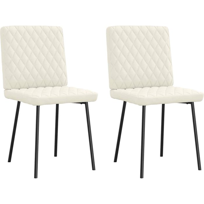 Juego de 2 sillas de comedor de terciopelo color crema