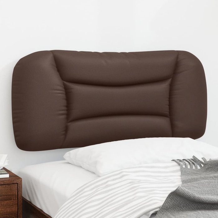 Cabecero de cama acolchado cuero sintético marrón 90 cm - comfortxl