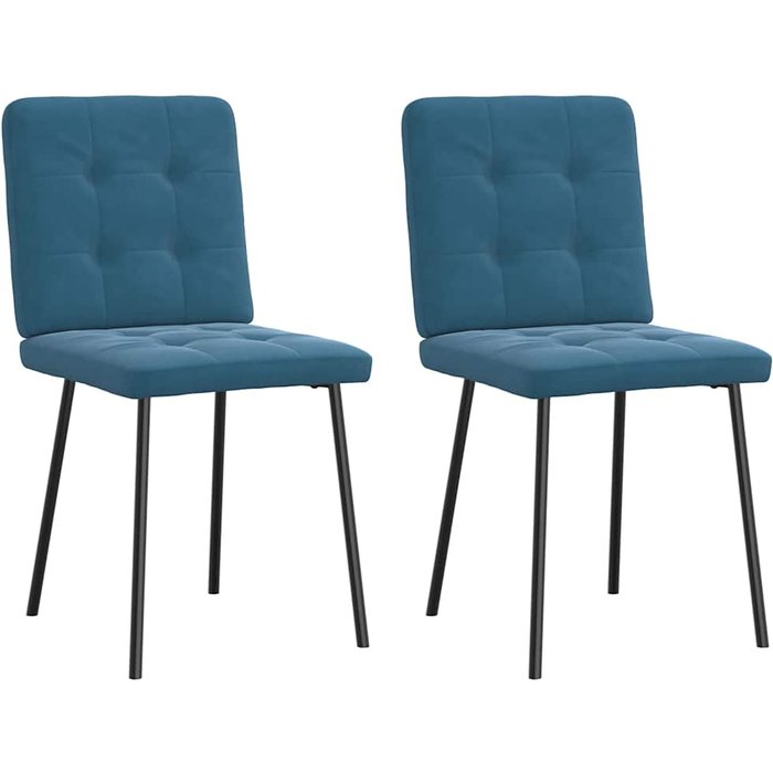 Sillas de comedor 2 unidades terciopelo azul