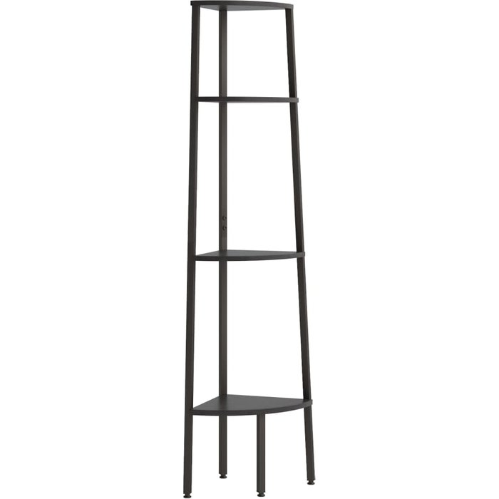 Estantería de esquina de 4 niveles negra 45,5x31,5x150 cm – comfortxl