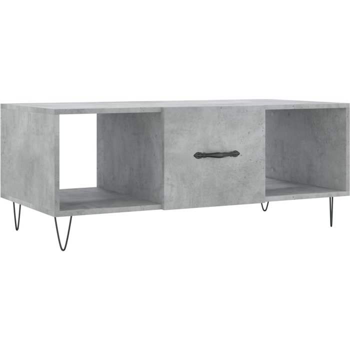 Mesa de centro de contrachapado gris hormigón 102x50x40 cm - comfortxl