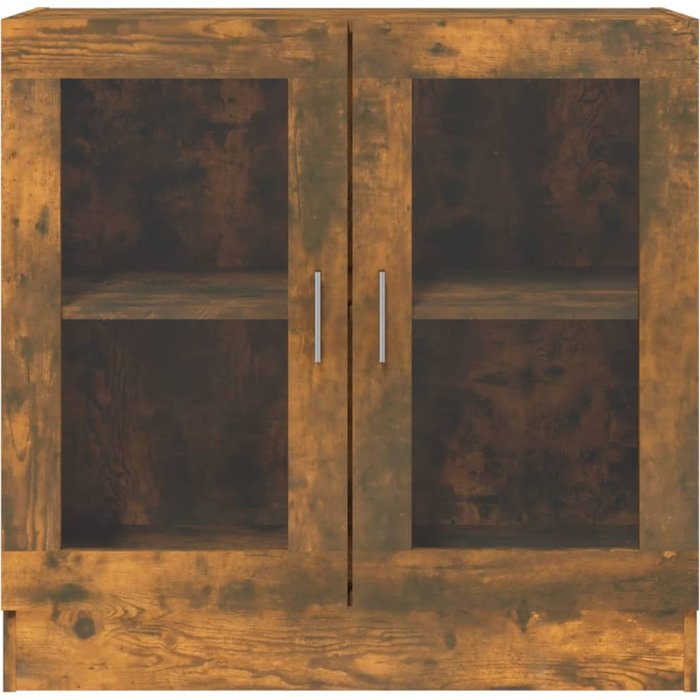 Vitrina madera contrachapada roble ahumado 82,5x30,5x80 cm – comfortxl