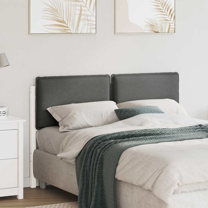 Cabecero tapizado y gris claro 135 cm madera de pino macizo vidaxl