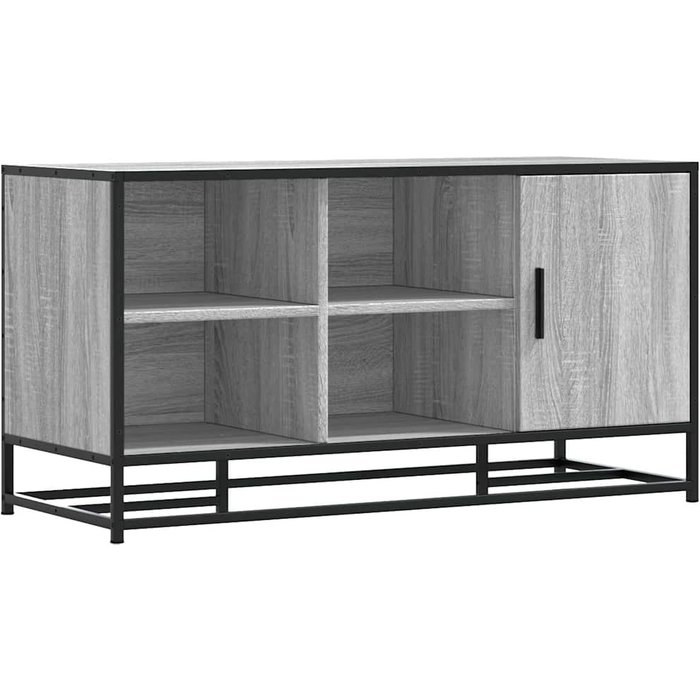 Banco zapatero madera de ingeniería gris sonoma 100x40x53,5 cm - comfortxl