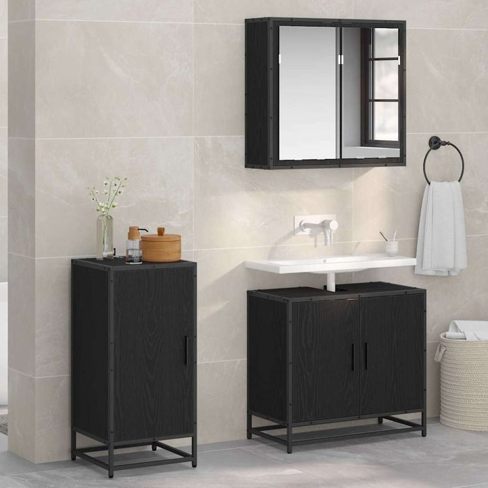 Maison exclusive - aparador roble negro 35,5 x 35 x 76 cm