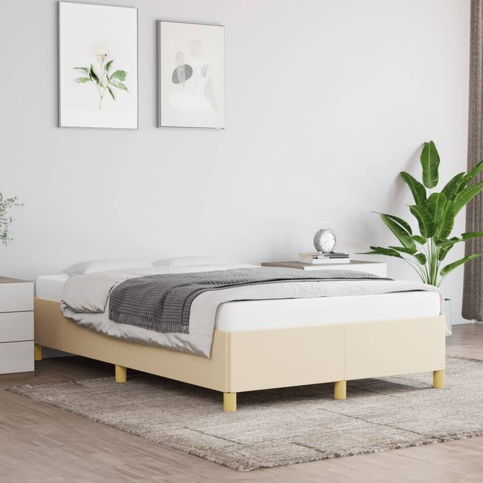 Estructura de cama sin colchón tela crema 120x190 cm vidaxl