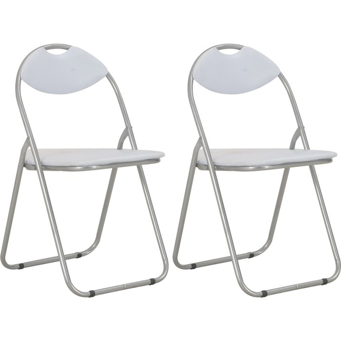 Maison exclusive - sillas de comedor plegables 2 unidades cuero sintético blanco