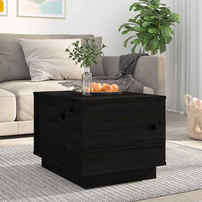 Maison exclusive - mesa de centro de madera maciza de pino negro 40x50x35 cm