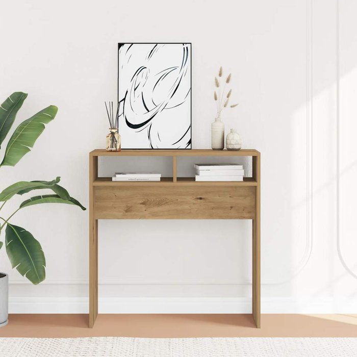 Maison exclusive - mesa consola madera de ingeniería roble artesanal 78x30x80 cm