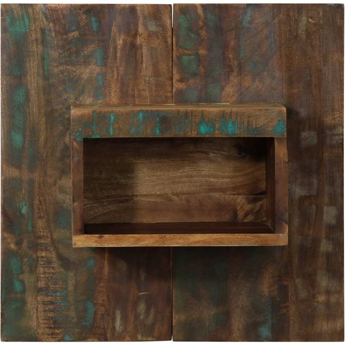 Mesilla de noche multicolor 50x27x50 cm madera maciza reciclada - comfortxl